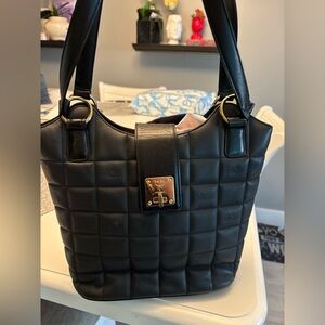 MCM Black Quilted Shoulder Bag